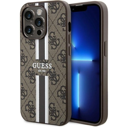 Kup Etui Guess GUHMP15LP4RPSW Apple iPhone 15 Pro hardcase 4G Printed Stripes MagSafe maro/brown - GUE3319 - {ean13} - Sklep Home Screen