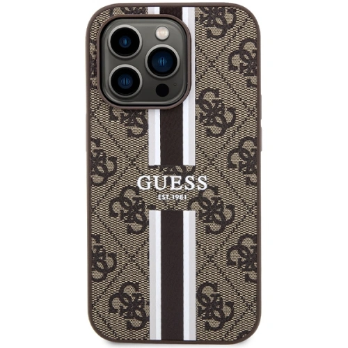 Kup Etui Guess GUHMP15LP4RPSW Apple iPhone 15 Pro hardcase 4G Printed Stripes MagSafe brązowy/brown - GUE3319 - {ean13} - Sklep Home Screen