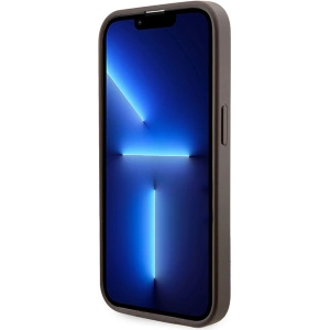 Etui Guess GUHMP15LP4RPSW Apple iPhone 15 Pro kemény tok 4G Nyomtatott Csíkok MagSafe barna/barnás