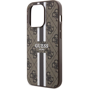 Etui Guess GUHMP15LP4RPSW Apple iPhone 15 Pro hardcase 4G Printed Stripes MagSafe maro/brown