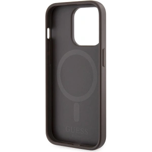 Guess GUHMP15LP4RPSW Apple iPhone 15 Pro hardcase 4G Printed Stripes MagSafe brown