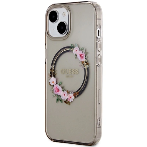 Kup Etui Guess GUHMP15SHFWFCK Apple iPhone 15 / 14 / 13 hardcase IML Virágkoszorú MagSafe fekete/black - GUE3320 - {ean13} - Sklep Home Screen