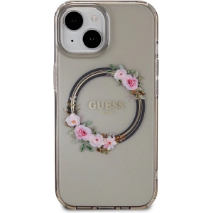 Kup Case Guess GUHMP15SHFWFCK Apple iPhone 15 / 14 / 13 Hardcase IML Blumen Kranz MagSafe schwarz/black - GUE3320 - {ean13} - Sklep Home Screen
