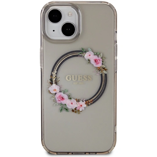 Kup Etui Guess GUHMP15SHFWFCK Apple iPhone 15 / 14 / 13 hardcase IML Virágkoszorú MagSafe fekete/black - GUE3320 - {ean13} - Sklep Home Screen
