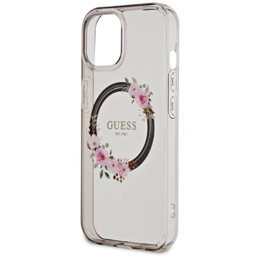Kup Etui Guess GUHMP15SHFWFCK Apple iPhone 15 / 14 / 13 hardcase IML Virágkoszorú MagSafe fekete/black - GUE3320 - {ean13} - Sklep Home Screen