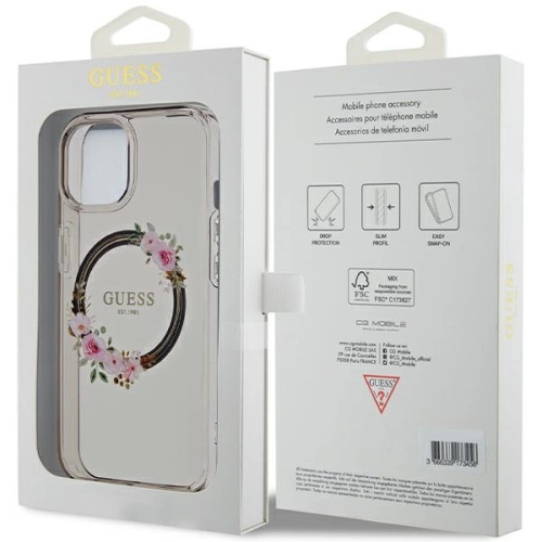 Kup Etui Guess GUHMP15SHFWFCK Apple iPhone 15 / 14 / 13 hardcase IML Virágkoszorú MagSafe fekete/black - GUE3320 - {ean13} - Sklep Home Screen