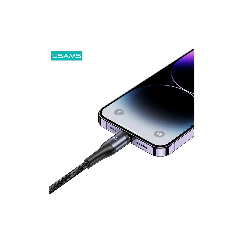 Kabel 3w1 USAMS US-SJ600 USB-C / Lightning / microUSB / USB-C 100W 1,2m czarny/black