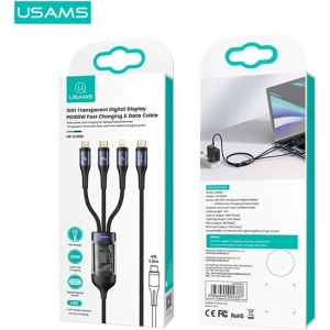 Kup Kabel 3w1 USAMS US-SJ600 USB-C / Lightning / microUSB / USB-C 100W 1,2m czarny/black - USA1042 - {ean13} - Sklep Home Screen