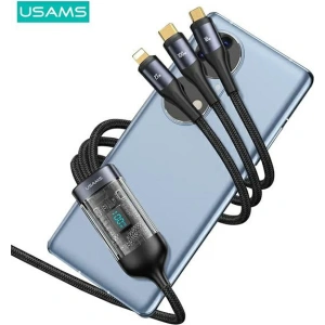 Kup Kabel 3w1 USAMS US-SJ600 USB-C / Lightning / microUSB / USB-C 100W 1,2m czarny/black - USA1042 - {ean13} - Sklep Home Screen