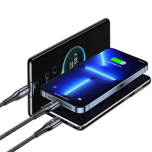 Kup Kabel 3w1 USAMS US-SJ582 USB-A / Lightning / microUSB / USB-C 66W 1,2m czarny/black - USA1043 - {ean13} - Sklep Home Screen