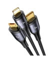 Buy USAMS US-SJ582 USB-A / Lightning / microUSB / USB-C 3in1 cable 66W 1,2m black - USA1043 - {ean13} - Home Screen Store Europe