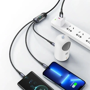 Kup Kabel 3w1 USAMS US-SJ582 USB-A / Lightning / microUSB / USB-C 66W 1,2m czarny/black - USA1043 - {ean13} - Sklep Home Screen