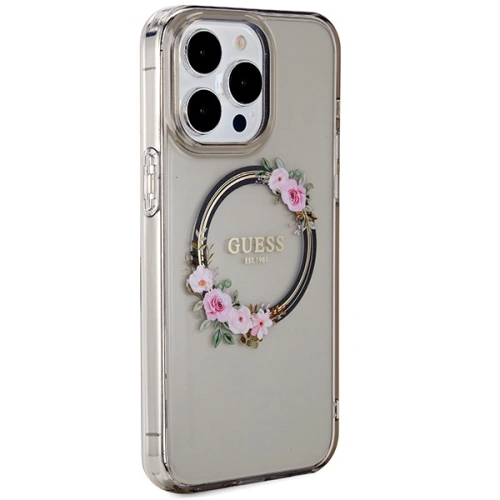 Kup Etui Guess GUHMP15XHFWFCK Apple iPhone 15 Pro Max hardcase IML Flowers Wreatch MagSafe czarny/black - GUE3321 - {ean13} - Sklep Home Screen
