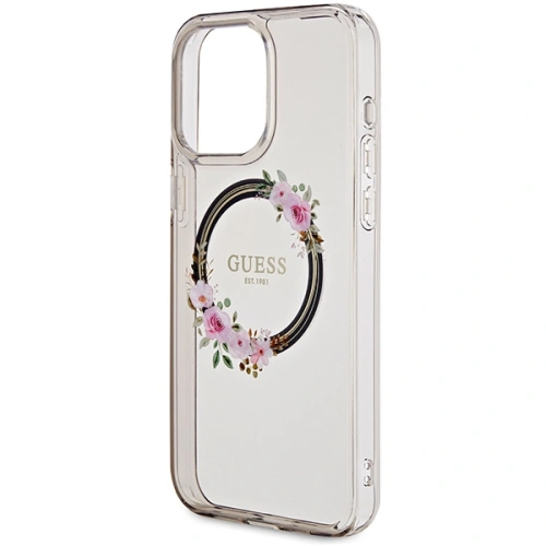 Kup Etui Guess GUHMP15XHFWFCK Apple iPhone 15 Pro Max hardcase IML Flowers Wreatch MagSafe czarny/black - GUE3321 - {ean13} - Sklep Home Screen