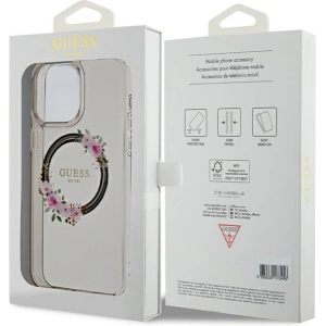 Buy Guess GUHMP15XHFWFCK Apple iPhone 15 Pro Max hardcase IML Flowers Wreatch MagSafe black - GUE3321 - {ean13} - Home Screen Store Europe