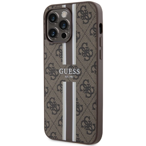 Buy Guess GUHMP15XP4RPSW Apple iPhone 15 Pro Max hardcase 4G Printed Stripes MagSafe brown - GUE3323 - {ean13} - Home Screen Store Europe