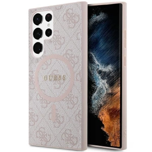 Buy Guess GUHMS24LG4GFRP Samsung Galaxy S24 Ultra hardcase 4G Collection Leather Metal Logo MagSafe pink - GUE3324 - {ean13} - Home Screen Store Europe