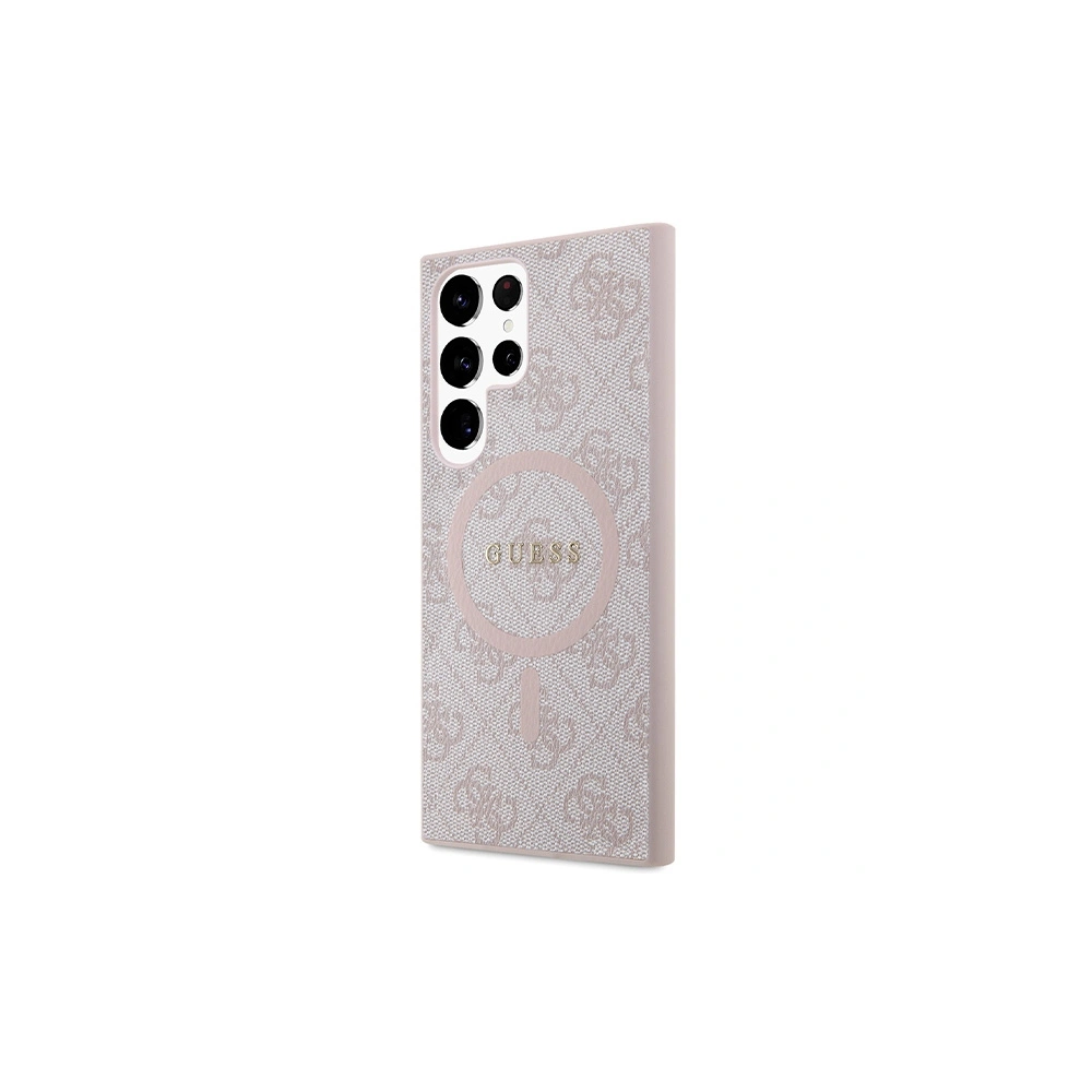 Etui Guess GUHMS24LG4GFRP Samsung Galaxy S24 Ultra hardcase 4G Collection Leather Metal Logo MagSafe różowy/pink