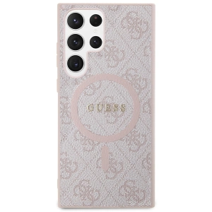 Kup Case Guess GUHMS24LG4GFRP Samsung Galaxy S24 Ultra Hardcase 4G Collection Leder Metall Logo MagSafe rosa/pink - GUE3324 - {ean13} - Sklep Home Screen