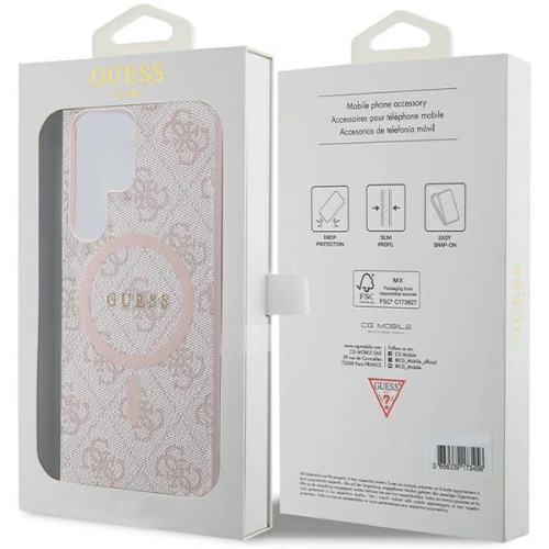 Kup Etui Guess GUHMS24LG4GFRP Samsung Galaxy S24 Ultra keménytok 4G gyűjtemény Bőr Fém Logó MagSafe rózsaszín/pink - GUE3324 - {ean13} - Sklep Home Screen