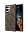 Case Guess GUHMS24LG4GFRW Samsung Galaxy S24 Ultra Hardcase 4G Collection Leder Metall-Logo MagSafe braun/brown
