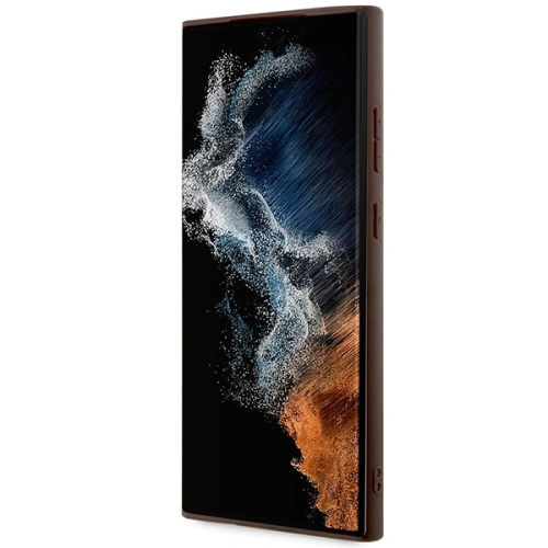 Kup Etui Guess GUHMS24LG4GFRW Samsung Galaxy S24 Ultra kemény tok 4G Kollekció Bőr Fém Logó MagSafe barna/brown - GUE3325 - {ean13} - Sklep Home Screen