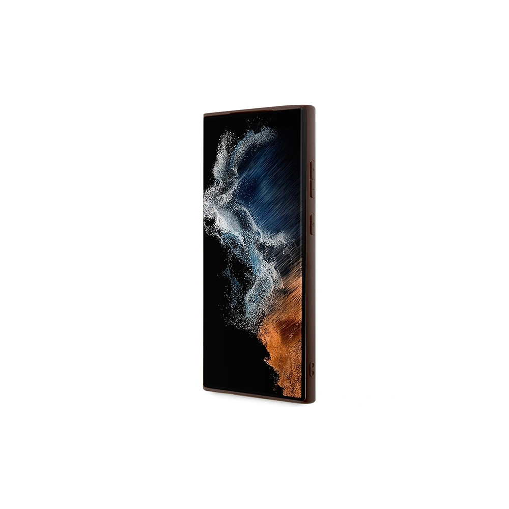 Etui Guess GUHMS24LG4GFRW Samsung Galaxy S24 Ultra hardcase 4G Collection Leather Metal Logo MagSafe brązowy/brown