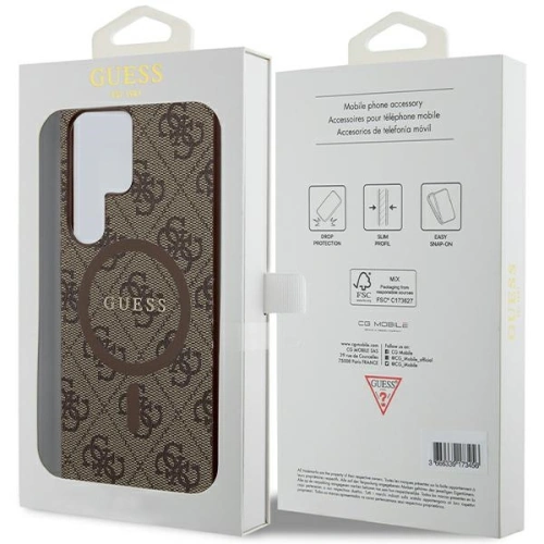 Kup Etui Guess GUHMS24LG4GFRW Samsung Galaxy S24 Ultra hardcase 4G Collection Leather Metal Logo MagSafe hnědý/brown - GUE3325 - {ean13} - Sklep Home Screen