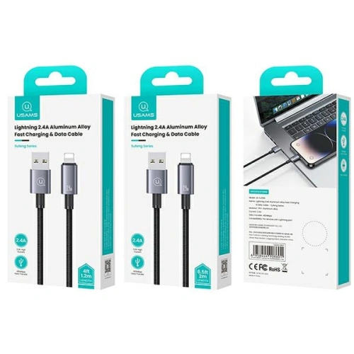 Kup Kabel USAMS US-SJ669 USB-A / Lightning 2,4A 2m Rychlé nabíjení ocelový/rezavý - USA1049 - {ean13} - Sklep Home Screen