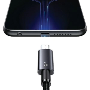 Kup Kabel USAMS US-SJ670 USB-A / Micro-USB 2A 2m Fast Charging stalowy/tarnish - USA1051 - {ean13} - Sklep Home Screen