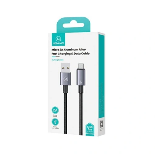 Kup Kabel USAMS US-SJ670 USB-A / Micro-USB 2A 2m Fast Charging stalowy/tarnish - USA1051 - {ean13} - Sklep Home Screen