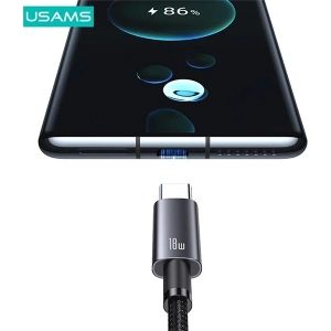 Kup Kabel USAMS US-SJ680 USB-A / USB-C 3A 0,25m Fast Charging stalowy/tarnish - USA1052 - {ean13} - Sklep Home Screen