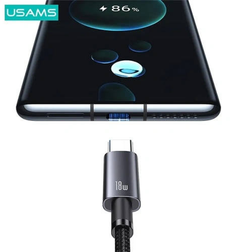 Kup Kabel USAMS US-SJ680 USB-A / USB-C 3A 0,25m Fast Charging stalowy/tarnish - USA1052 - {ean13} - Sklep Home Screen