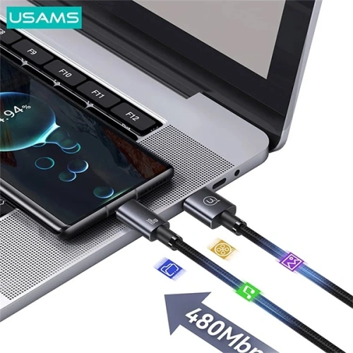 Kup Kabel USAMS US-SJ680 USB-A / USB-C 3A 0,25m Fast Charging stalowy/tarnish - USA1052 - {ean13} - Sklep Home Screen