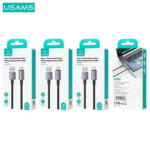 Kup Kabel USAMS US-SJ680 USB-A / USB-C 3A 0,25m Fast Charging stalowy/tarnish - USA1052 - {ean13} - Sklep Home Screen