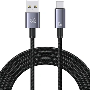Kup Kabel USAMS US-SJ666 USB-A / USB-C 3A 2m Fast Charging stalowy/tarnish - USA1054 - {ean13} - Sklep Home Screen
