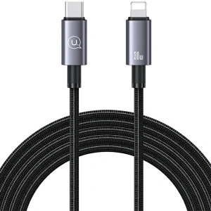 Kabel USAMS US-SJ665 USB-C / Lightning 30W 2m Schnellladung Stahl/Verfärbung