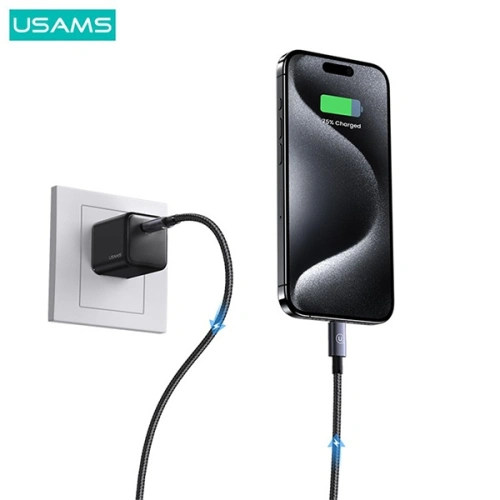 Kup Kabel USAMS US-SJ678 USB-C / USB-C 60W 0,25m Rychlé nabíjení ocelový/oxidovaný - USA1057 - {ean13} - Sklep Home Screen