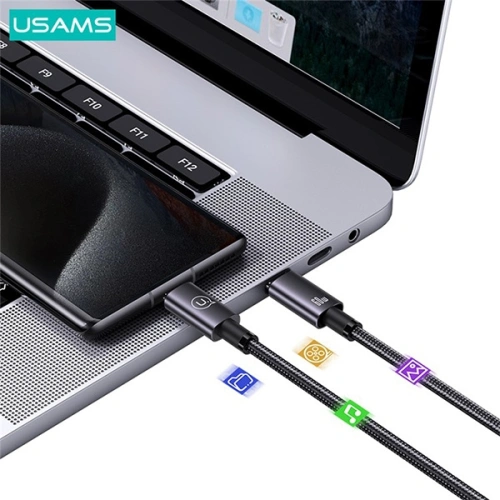 Kup Kabel USAMS US-SJ678 USB-C / USB-C 60W 0,25m Fast Charging stalowy/tarnish - USA1057 - {ean13} - Sklep Home Screen
