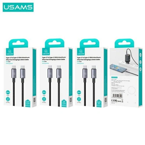 Kup Kabel USAMS US-SJ678 USB-C / USB-C 60W 0,25m Fast Charging stalowy/tarnish - USA1057 - {ean13} - Sklep Home Screen