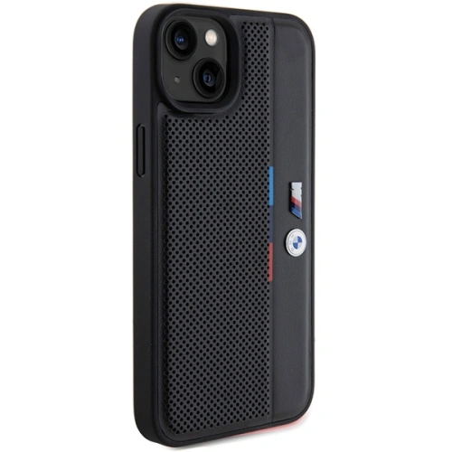 Buy BMW BMHCP15S23PUPVK Apple iPhone 15 / 14 / 13 hardcase Perforated Tricolor Line black - BMW610 - {ean13} - Home Screen Store Europe