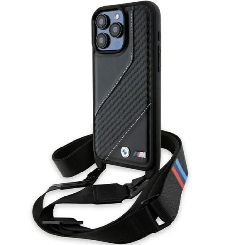 Buy BMW BMHCP15X23PSCCK Apple iPhone 15 Pro Max hardcase M Edition Carbon Stripe & Strap black - BMW612 - {ean13} - Home Screen Store Europe