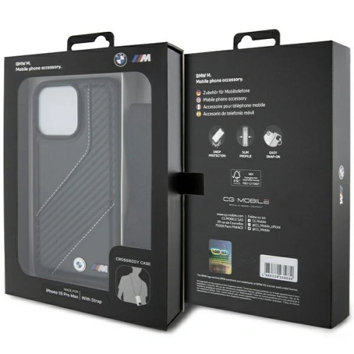 Kup Etui BMW BMHCP15X23PSCCK Apple iPhone 15 Pro Max hardcase M Edition Carbon Stripe & Strap negru/black - BMW612 - {ean13} - Sklep Home Screen