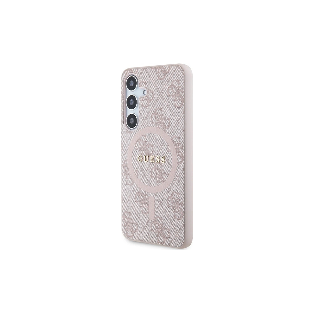 Etui Guess GUHMS24SG4GFRP Samsung Galaxy S24 hardcase 4G Collection Leather Metal Logo MagSafe różowy/pink