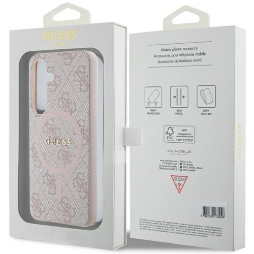 Kup Etui Guess GUHMS24SG4GFRP Samsung Galaxy S24 hardcase Colecția 4G Piele Metal Logo MagSafe roz/pink - GUE3328 - {ean13} - Sklep Home Screen