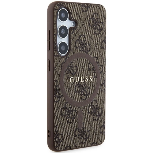 Kup Etui Guess GUHMS24SG4GFRW Samsung Galaxy S24 hardcase 4G Collection Leather Metal Logo MagSafe hnědý/brown - GUE3329 - {ean13} - Sklep Home Screen