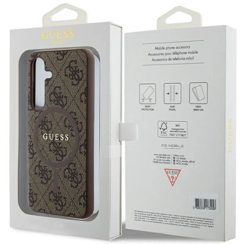 Kup Etui Guess GUHMS24SG4GFRW Samsung Galaxy S24 hardcase 4G Collection Leather Metal Logo MagSafe hnědý/brown - GUE3329 - {ean13} - Sklep Home Screen