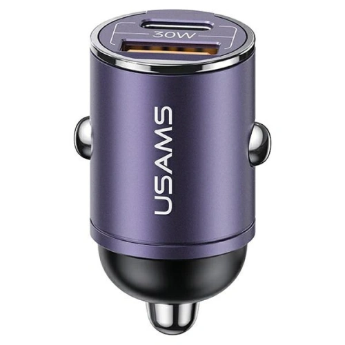 Kup USAMS C38 autós töltő USB-A, USB-C 30W PD Gyors Töltés lila/purple - USA1060 - {ean13} - Sklep Home Screen