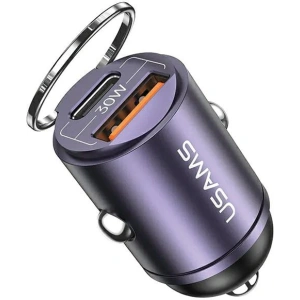 Kup Ładowarka samochodowa USAMS C38 USB-A, USB-C 30W PD Fast Charge fioletowy/purple - USA1060 - {ean13} - Sklep Home Screen