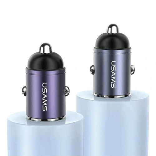 Kup Ładowarka samochodowa USAMS C38 USB-A, USB-C 30W PD Fast Charge fioletowy/purple - USA1060 - {ean13} - Sklep Home Screen